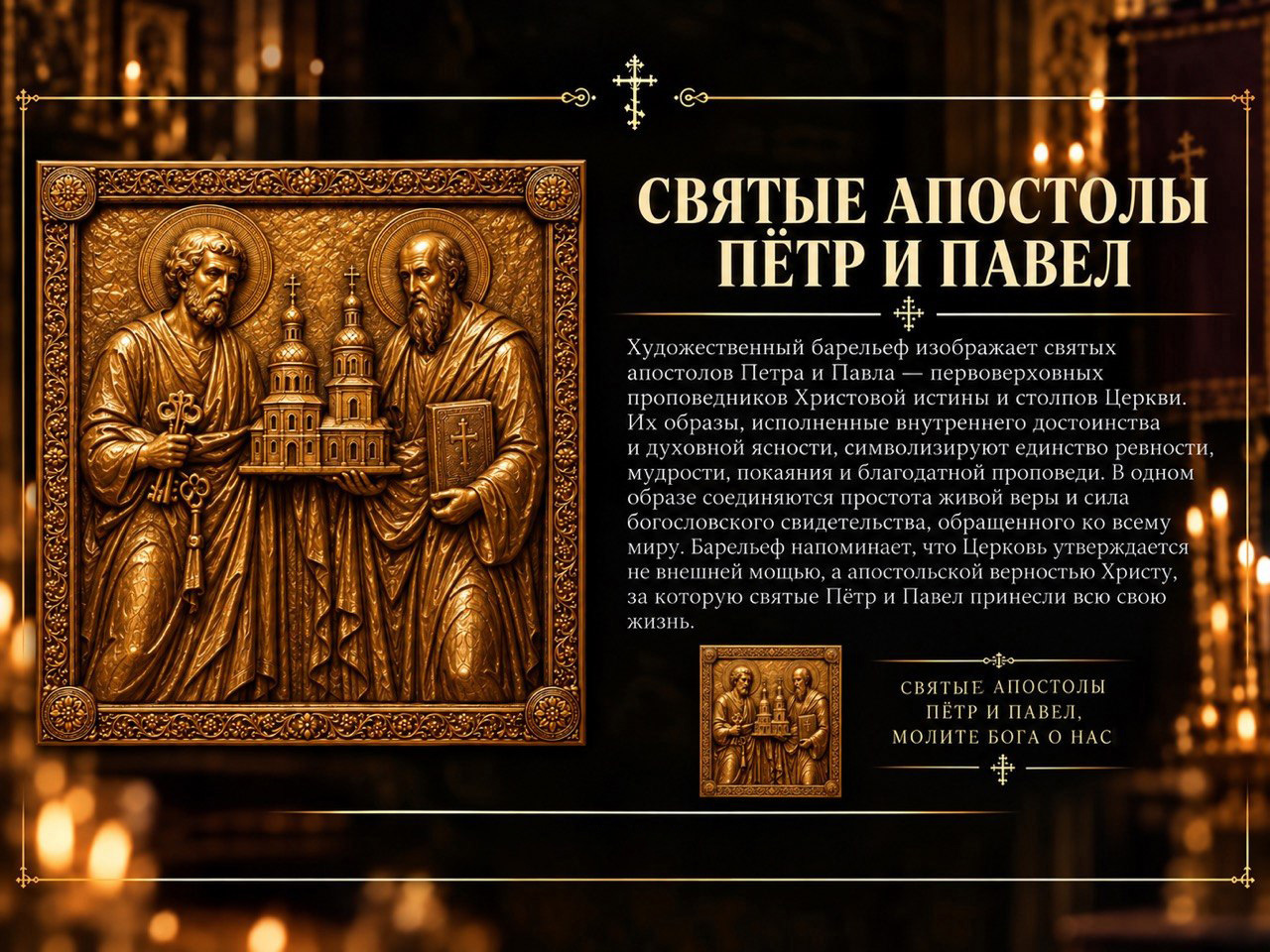 Святые апостолы Пётр и Павел — барельеф проекта Ника Мария