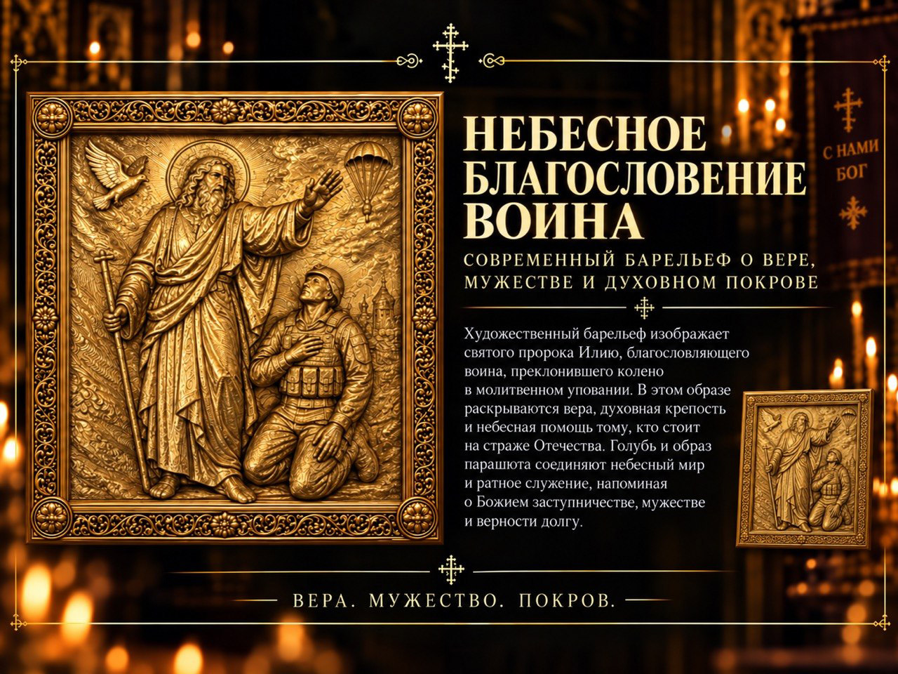 Небесное благословение воина — барельеф проекта Ника Мария