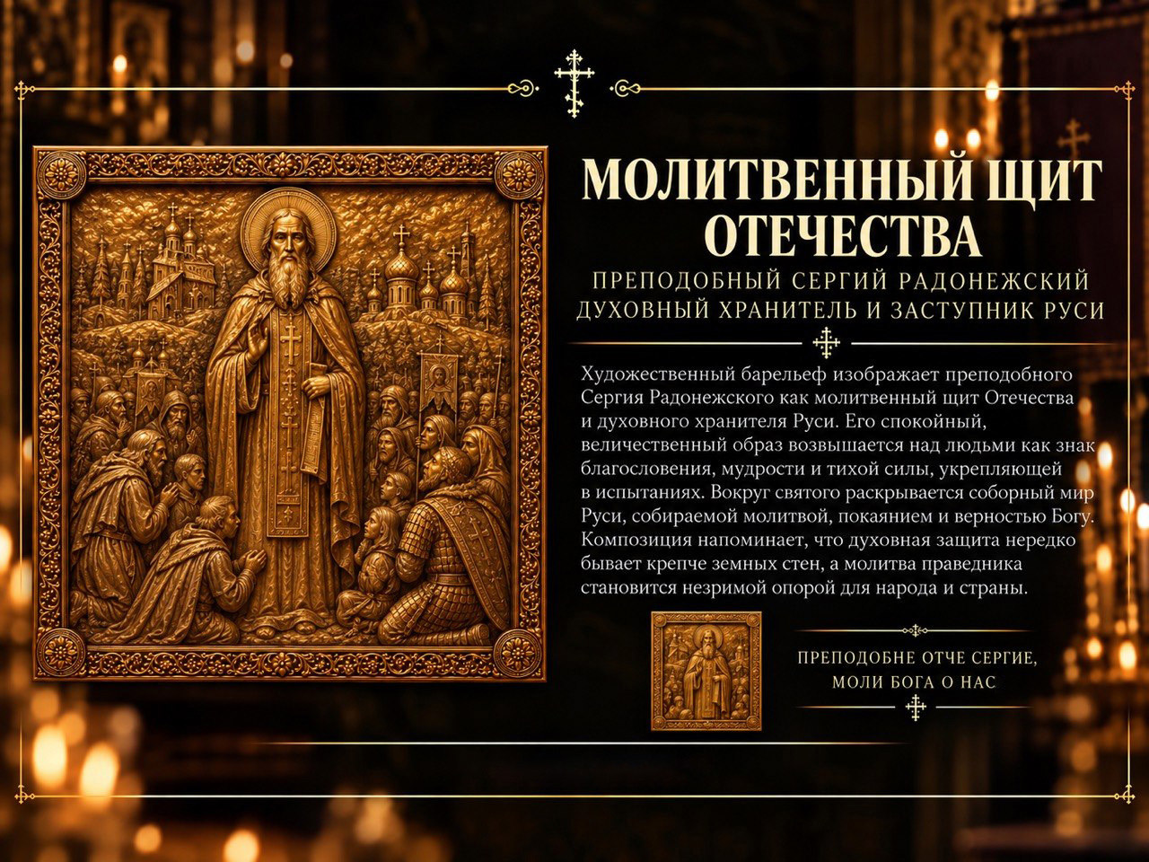 Молитвенный щит Отечества — барельеф проекта Ника Мария