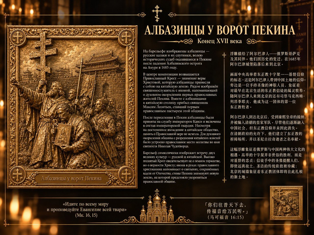 Албазинцы у ворот Пекина — барельеф проекта Ника Мария