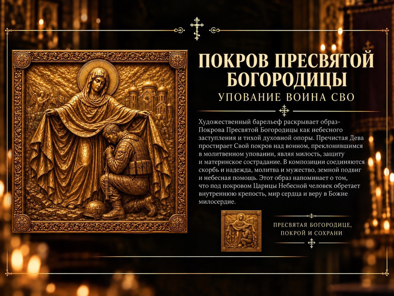 Покров Пресвятой Богородицы — барельеф проекта Ника Мария